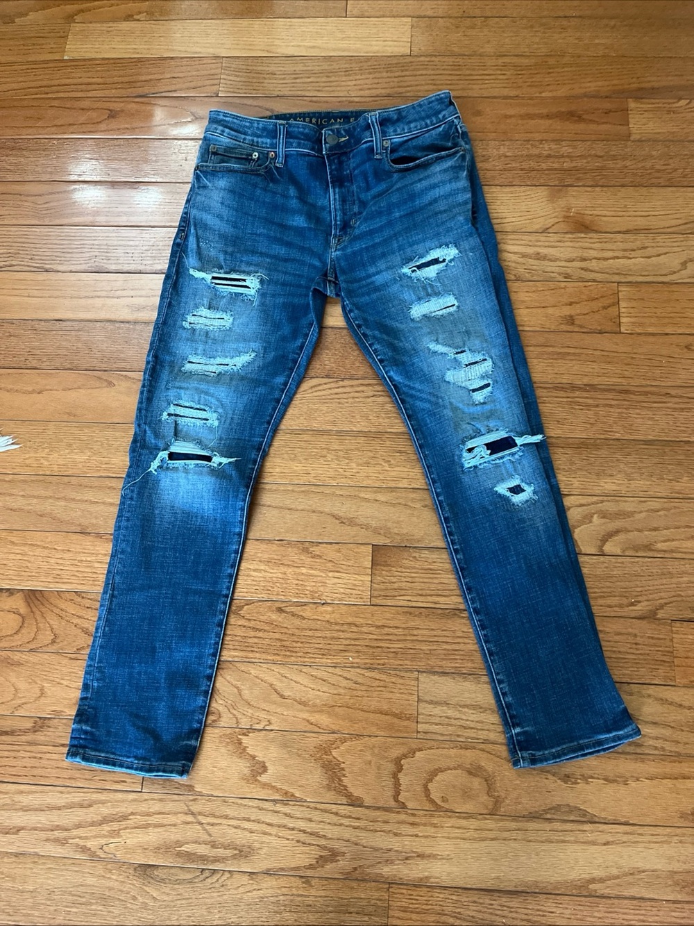 American Eagle flex Men's Distressed Slim Fit Blue Jeans 33/30